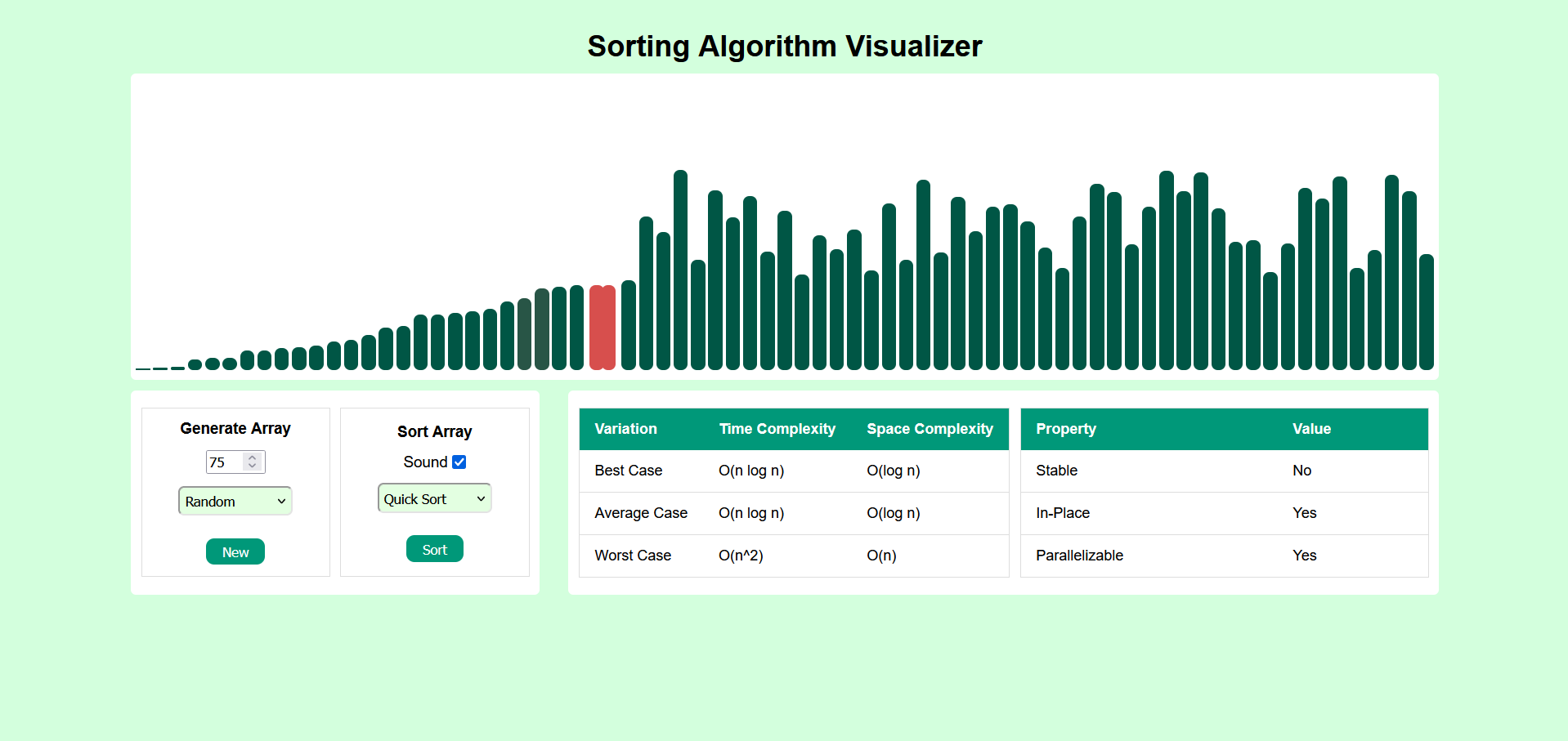 Image of sorting algorithm visualizer